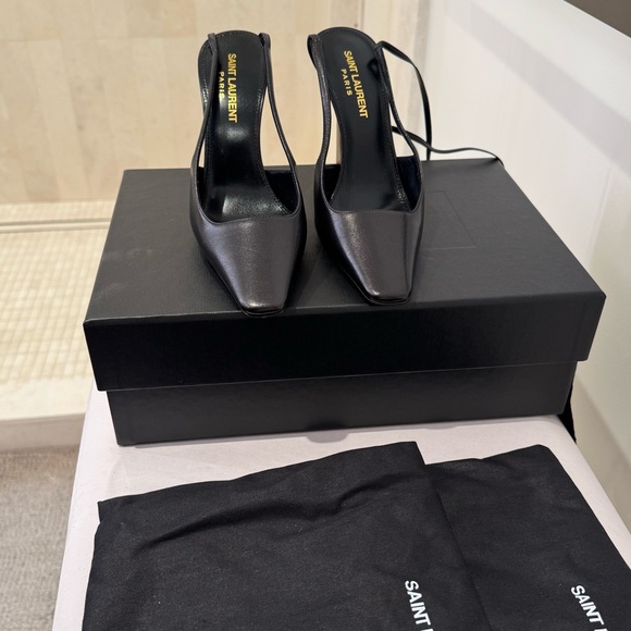 Saint Laurent Blade Tie Detailed Slingback Pumps size 35 - Picture 5 of 8